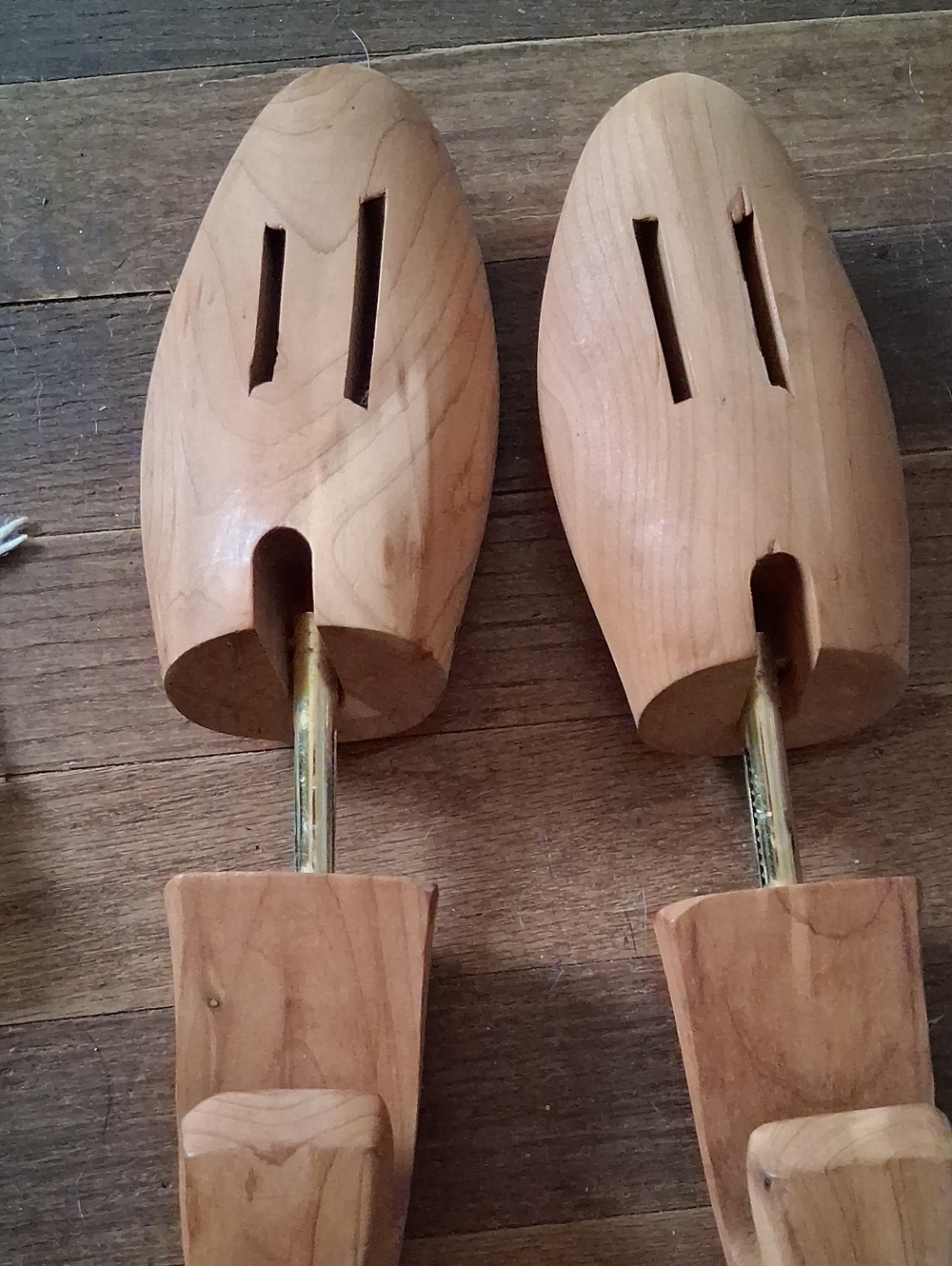 Classic Wooden Shoe Trees in Natural Wood Tone